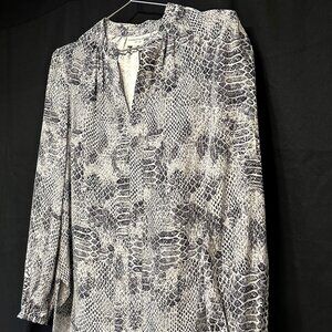 CHARLOTTE BRODY -‎ Womens Silk Long Sleeve Blouse, EUC, Small, snakeskin print